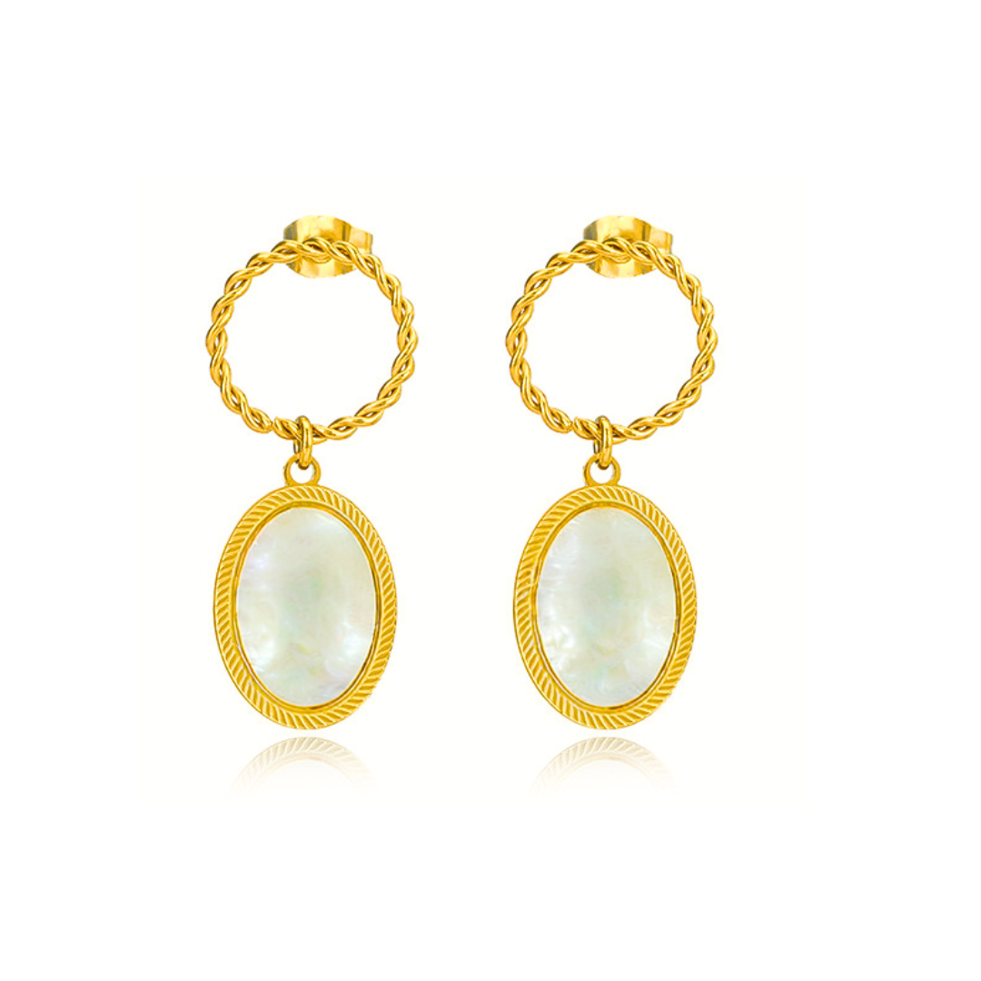 Boucles d’oreilles MIROIR de la collection NUEE DE PERLES par AIFEE Jewelry