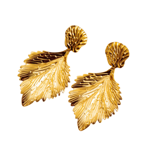 Boucles d'oreilles FEUILLE D'AUTOMNE, collection JARDIN SECRET. AIFEE Jewelry, bijoux fins.