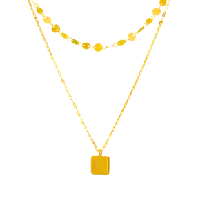 Superbe collier OCTAVIA de la collection ROMAINE par AIFEE Jewelry. Deux belles chaines assemblées conçues en titane inoxydable et plaquées or jaune. Bijou de taille ajustable. Collier OCTAVIA, disponible en vente en ligne sur le site AIFEE Jewelry ou dans nos corner shop chez nos partenaire à Casablanca.