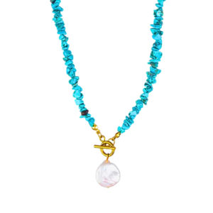 Collier OCEANE bleu, collection LES ROUCHEUSES par aifee jewelry. www.aifee-jewelry.com